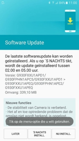 Galaxy S7 update G930FXXU1ADP1