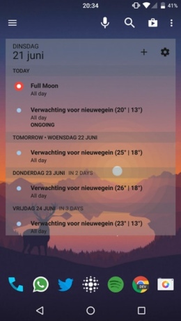 Calendar Widget agenda