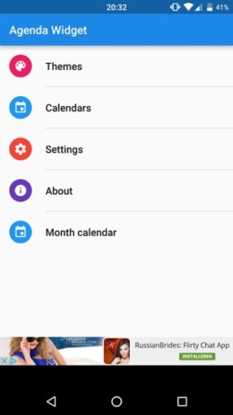 Calendar Widget agenda