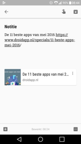 Google Keep link preview