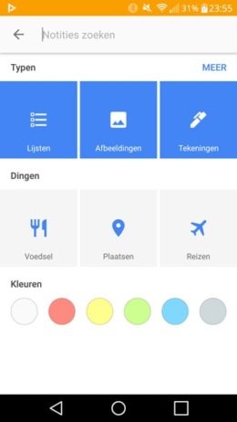 Google Keep categorie