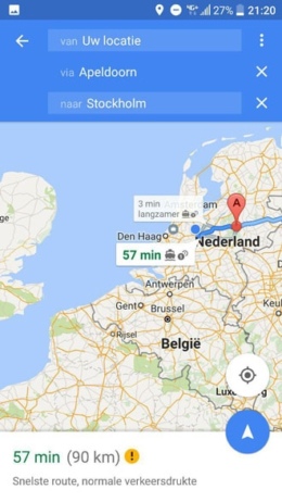 Google Maps via navigatie