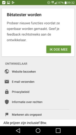 Google Play Store beta