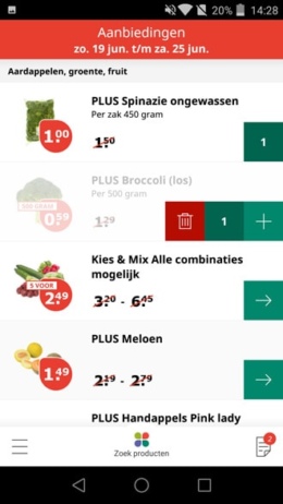 PLUS app boodschappenlijstje