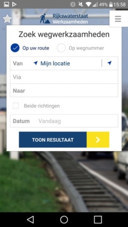 Rijkswaterstaat werkzaamheden app