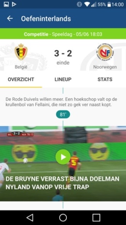 Sporza voetbal app