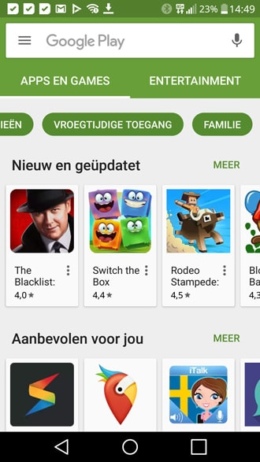 Google Play Store Vroegtijdige toegang