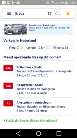 Buienradar verkeersinformatie