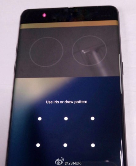 Galaxy Note7 irisscanner