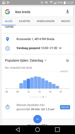 Google Now tijd bezoek