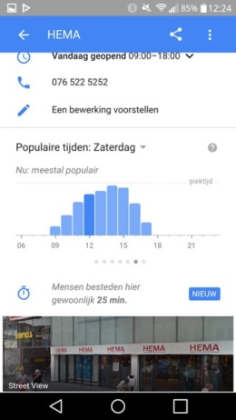 Google Now bezoekduur