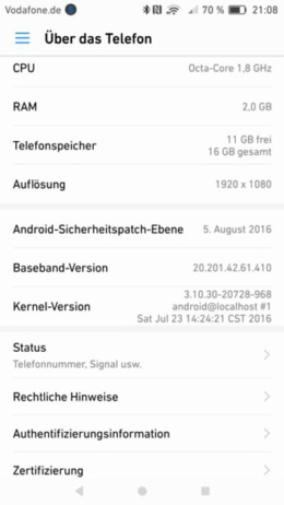 Huawei P9 Android Nougat