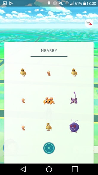 Pokémon GO 0.31.0 nearby