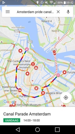 Amsterdam Canal Parade 2016 Google Maps