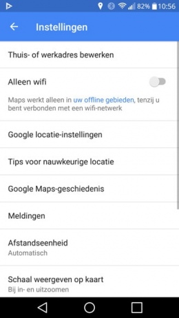Google Maps alleen WiFi