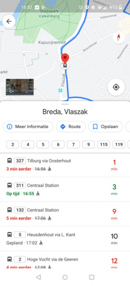 Google Maps bustijden