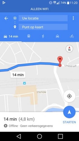 Google Maps offline WiFi