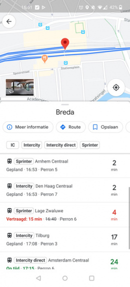 Google Maps openbaar vervoer