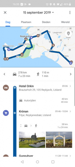 Google Maps tijdlijn