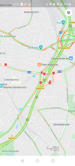 Google Maps verkeersdrukte