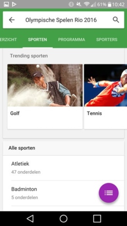 Google Now Olympische Spelen