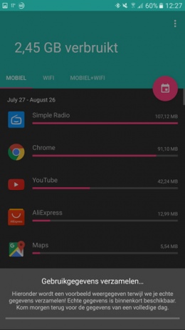 Mobile Data Usage app