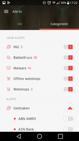 Opgelicht app alerts