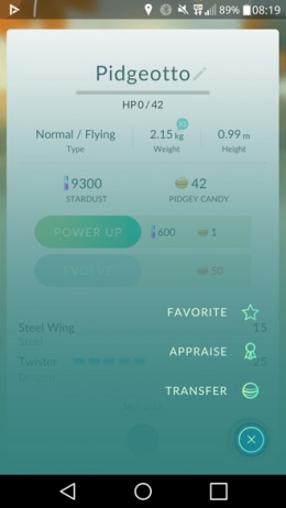 Pokémon GO 0.35 appraisePokémon GO 0.35 appraise