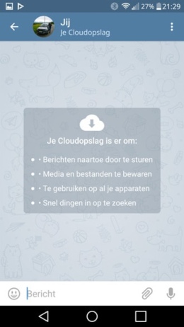 Telegram 3.11 cloudopslag