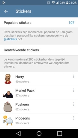 Telegram 3.11 stickers