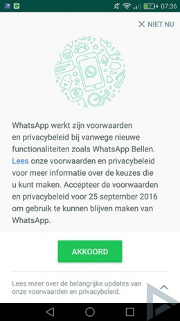 WhatsApp voorwaarden Facebook