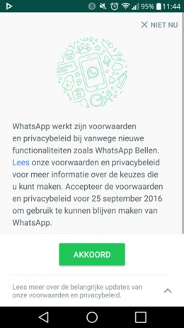 WhatsApp voorwaarden