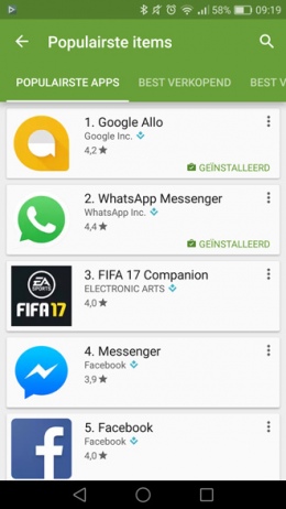 Google Allo Play store