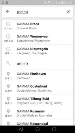 Google Maps 9.37 tijdlijn zoekfunctie
