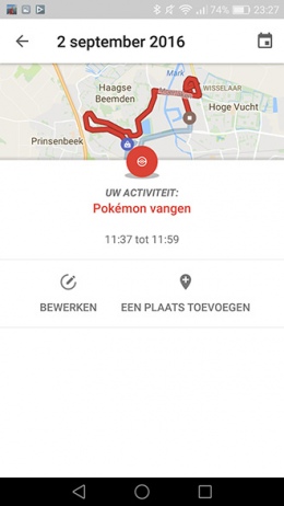 Google Maps Tijdlijn Pokemon
