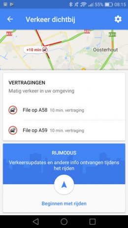 Google Maps verkeersdrukte