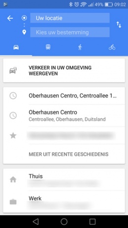 Google Maps verkeer omgeving