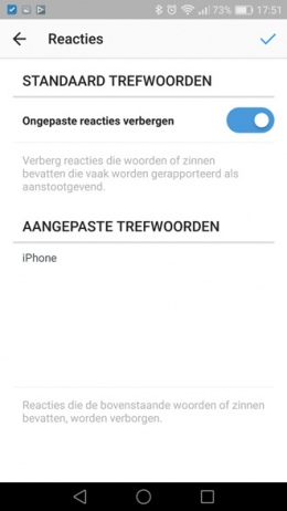 Instagram reacties filteren