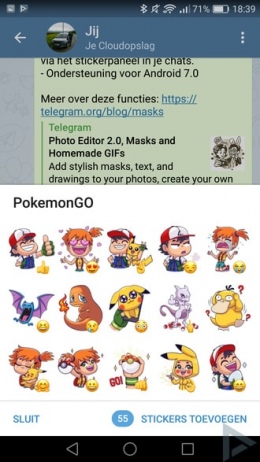 Telegram Pokémon Go stickers