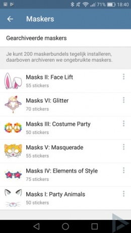 Telegram 3.12 maskers