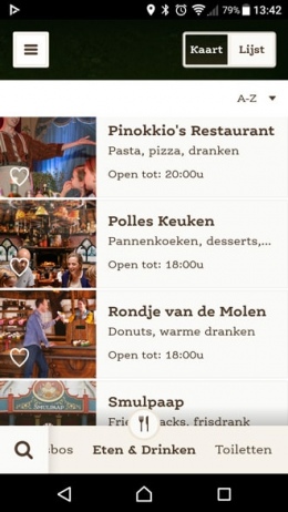 Efteling app eten drinken