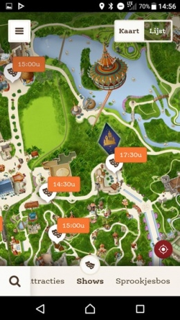 Efteling plattegrond shows