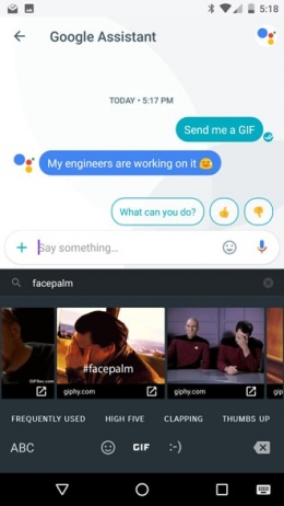 Google Allo 2.0 GIF Keyboard