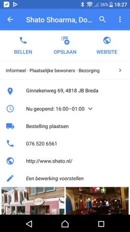 Google Maps bestelling plaatsen