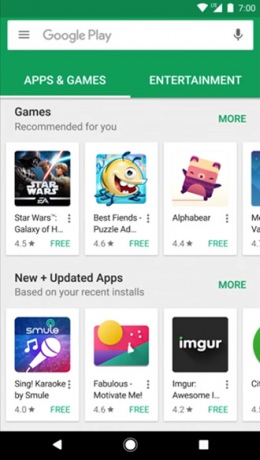 Play Store home