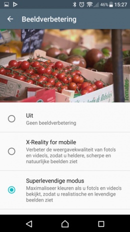 Sony Xperia beeldverbetering