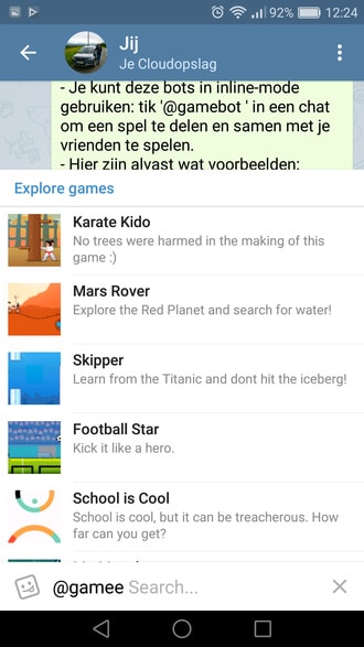 Telegram 3.13 voegt toe: speel spelletjes via de chat-app