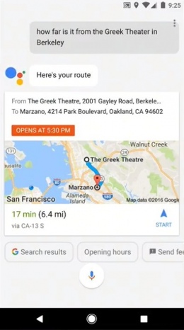 Google assistent route