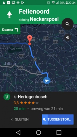 Google Maps 9.41 tussenstop