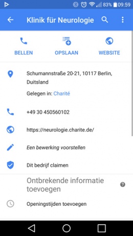 Google Maps afdelingen